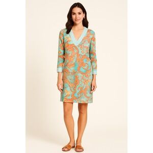 J. McLaughlin Women's Catalina Cloth Bright Printed‎ Knee Length Dress- Size M